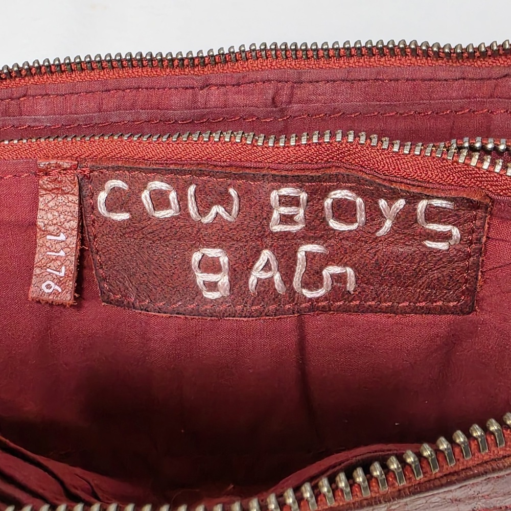 Cowboy Bags Wallet - Red Leather - Weave Pattern Western Style - Picture 5 of 12